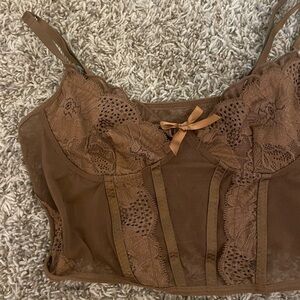 BROWN CORSET LIKE CAMI